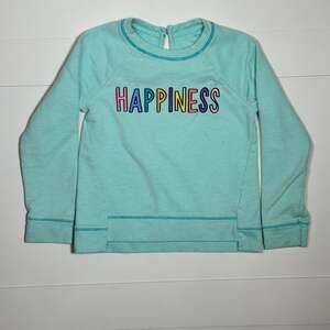 Cat & Jack Toddler Girls Happiness Long Sleeve Sweatshirt Seafoam Green Size 4T